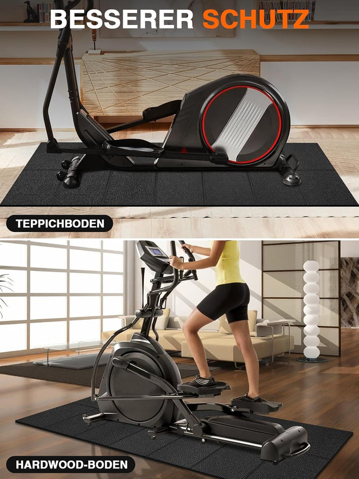 Faltbare Bodenschutzmatte Fitness Unterlegmatte für Fitnessgeräte, 140cmx65cm/160x75cm/180x80cm,6mm