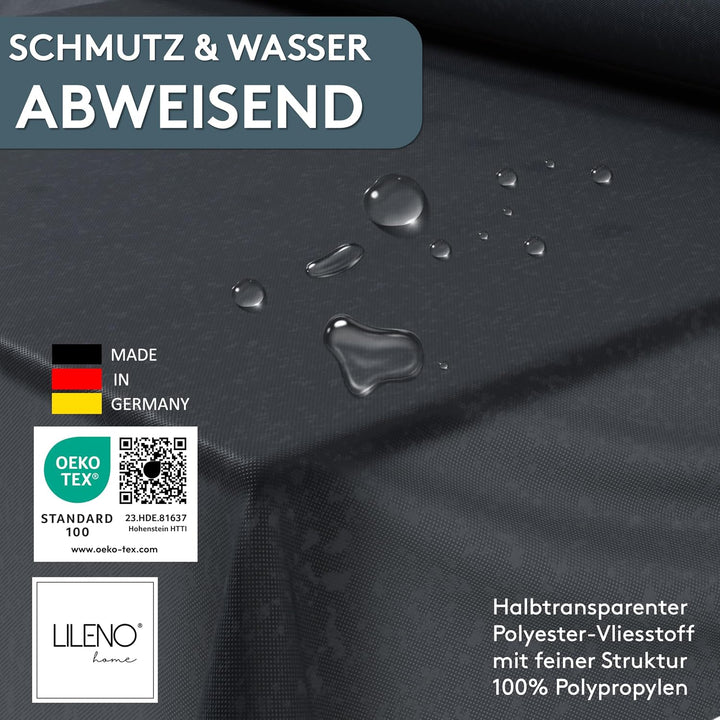 LILENO HOME Tischdeckenrolle 1,10 x 25 m - Tischdecke Schwarz aus Vlies - Stoffähnlich, abwaschbare