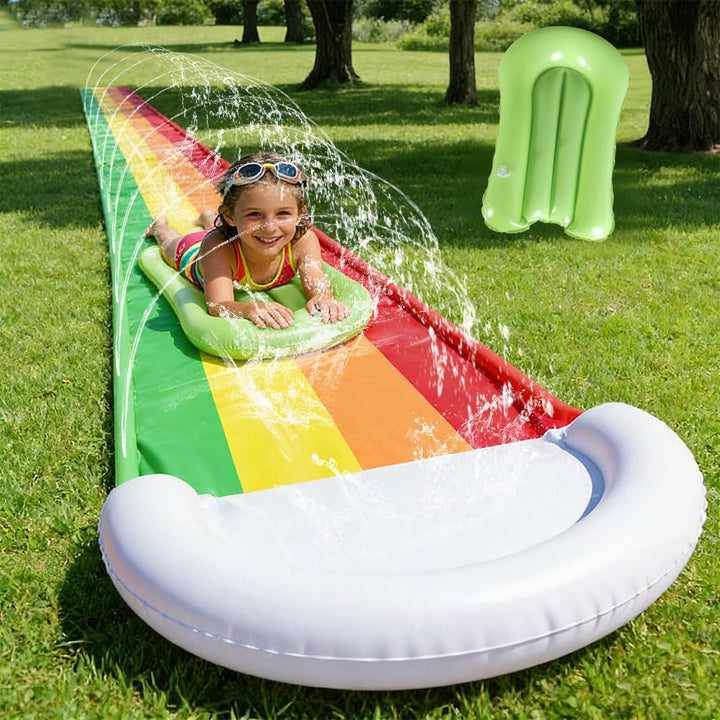 Wasserrutsche Garten für Kinder, Wasserrutschbahn mit 1 Aufblasbaren Rutschbrettern, Wasserrutsche G