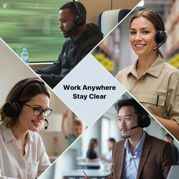NEARITY EP320 Wireless Headset mit Mikro für Arbeit, Bluetooth-Headset mit Geräuschunterdrückung, US
