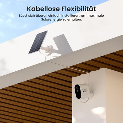 AOSU 2K Überwachungskamera Aussen Solar, Überwachungskamera Solar mit 32G Lokale Aufzeichnung, ohne