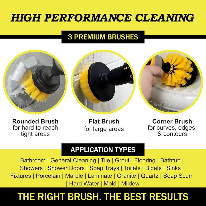 Drillbrush Badezimmer Oberflächen Badewanne, Dusche, Fliesen und Fugen All Purpose Power-Scrubber Cl