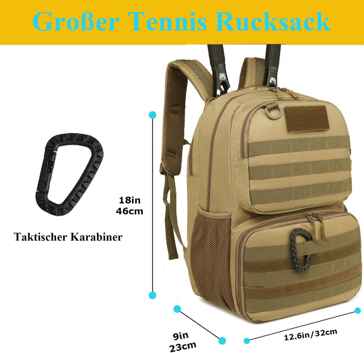 BlesMaller Tennisrucksack für Damen &amp; Herren Taktische Tennistasche mit Schuhfach &amp; Schlägerschutz S