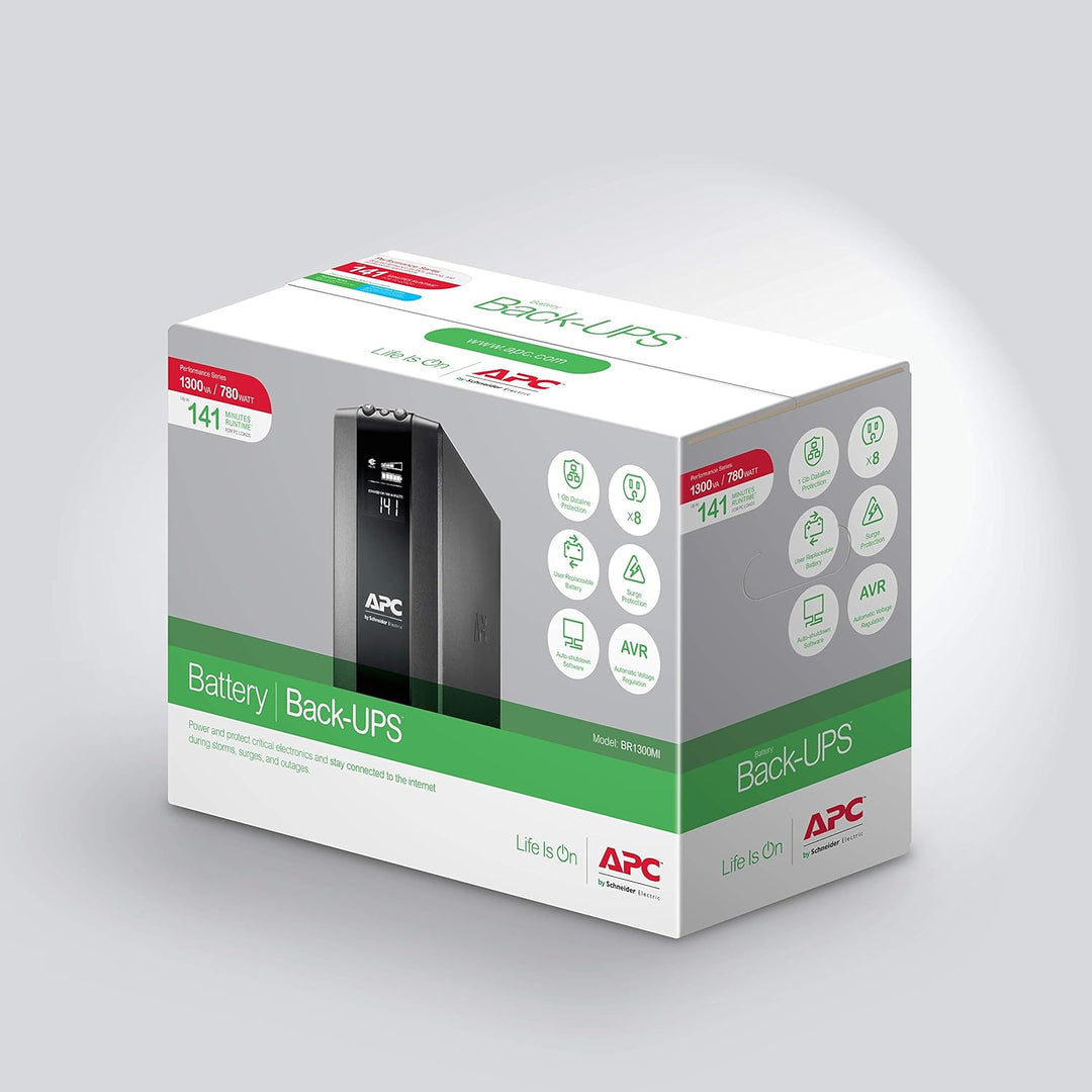 APC by Schneider Electric Back UPS PRO - BR1300MI - UPS 1300VA Leistung - MI modell (8 IEC Outlets,