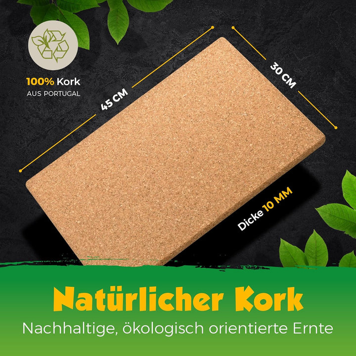 XXL Topfuntersetzer aus Kork | rechteckig: 45x30 cm | für extra grosse Töpfe, Auflaufformen, Pfannen