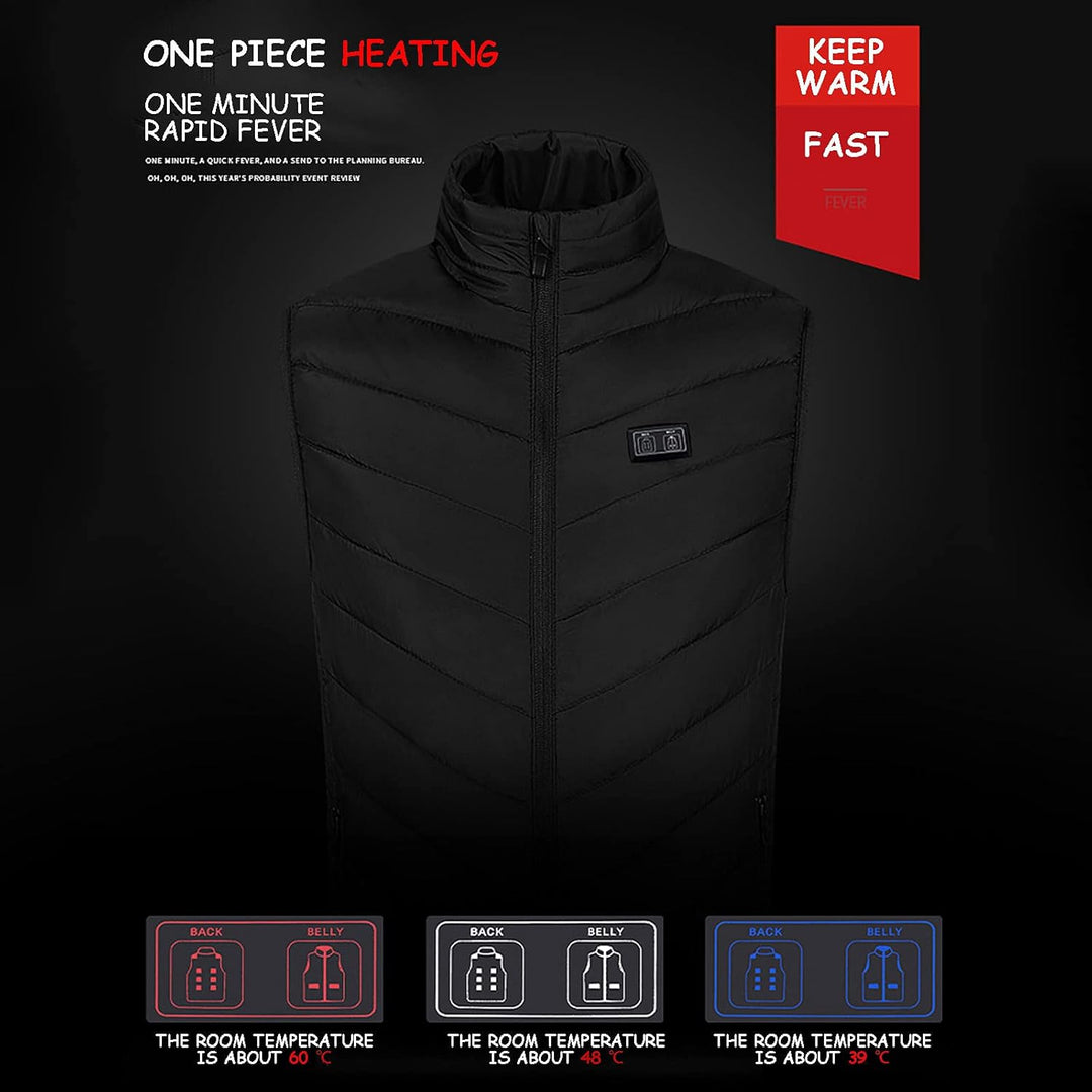 Beheizbare Weste Herren Damen Winter Beheizte Weste mit 11 Heizbereiche Winterjacke USB Elektrische