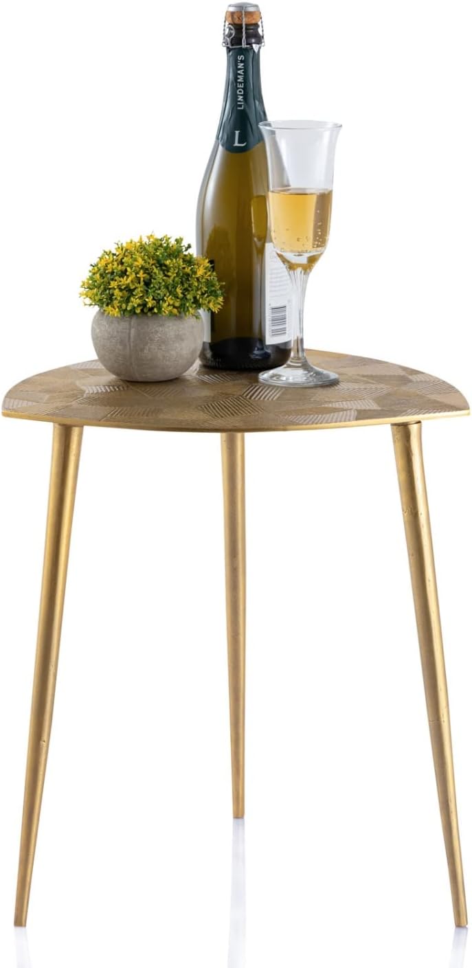 casamia Beistelltisch Metall Dekotisch Alster 40x45x40 cm dreieckig klass. Design Aluminium Silber o