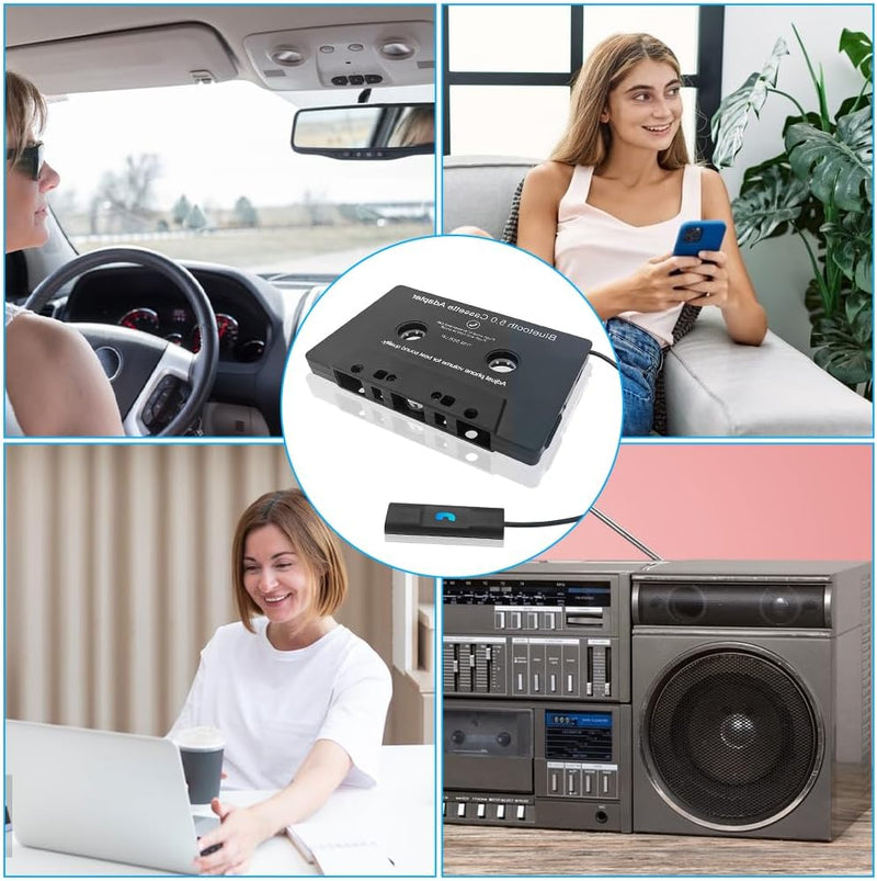 Editbar Bluetooth 5.0 Audio Kassetten, Aux Bluetooth Adapter Auto, Kassette Bluetooth Adapter Auto,