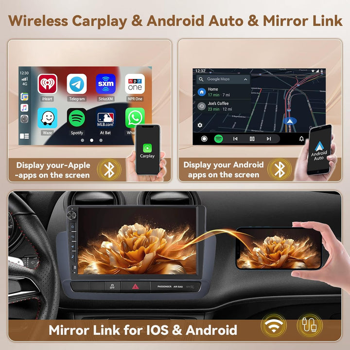 Hikity Android 15 4+64G Autoradio für Seat Ibiza Typ 6J 2012-2015 mit 9 Zoll Incell Touchscreen, Aut