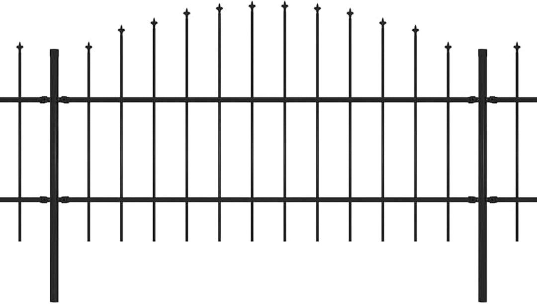 Gecheer Gartenzaun Gartentor Zaunpaneel (0,75-1) x 10,2 m Mit Dekorativen Speerspitzen,Schmuckzaun T