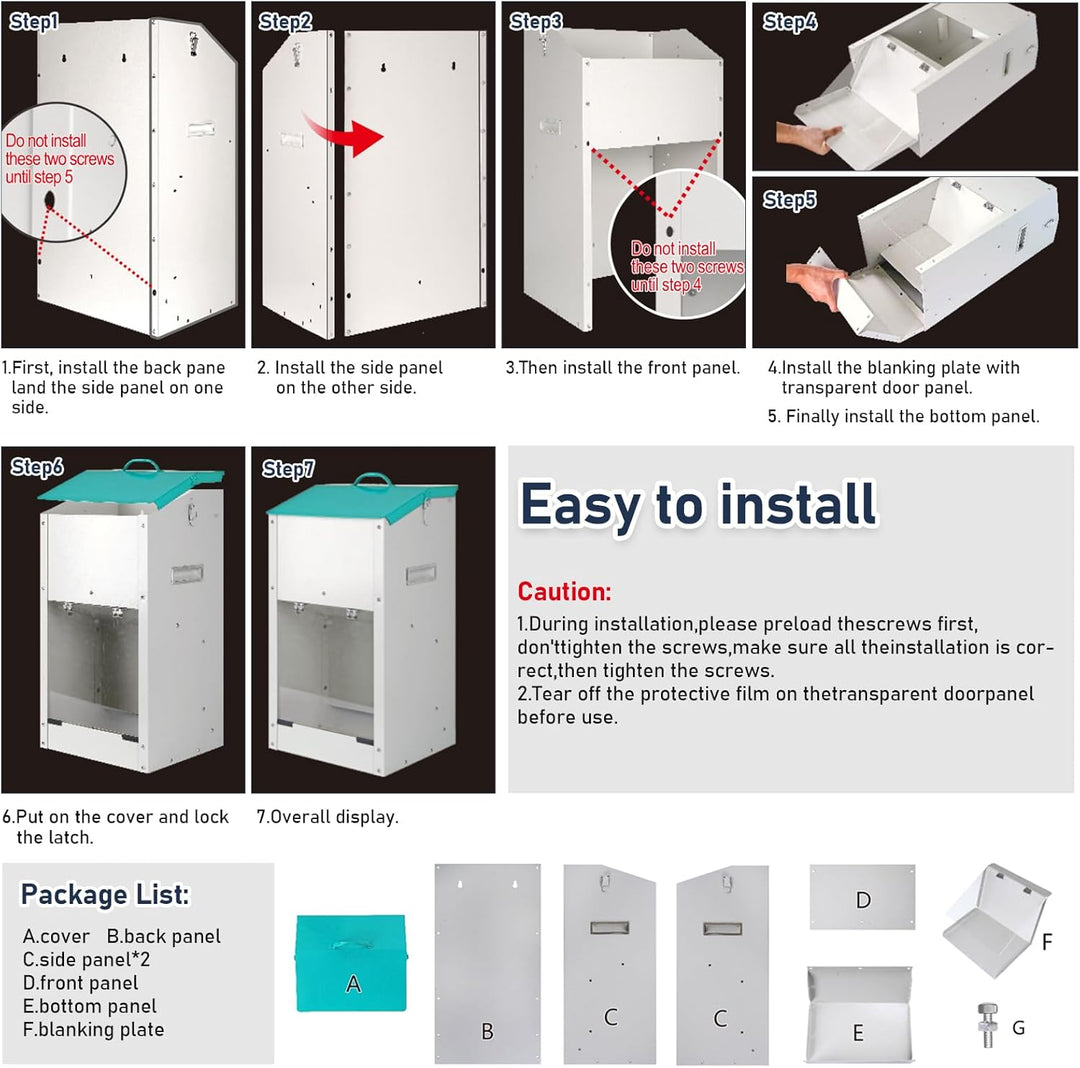 Futterautomat für Hunde - Fassungsvermögen 7 kg, Kann Das Futter Vor Feuchtigkeit SchüTzen, Anti-Nag