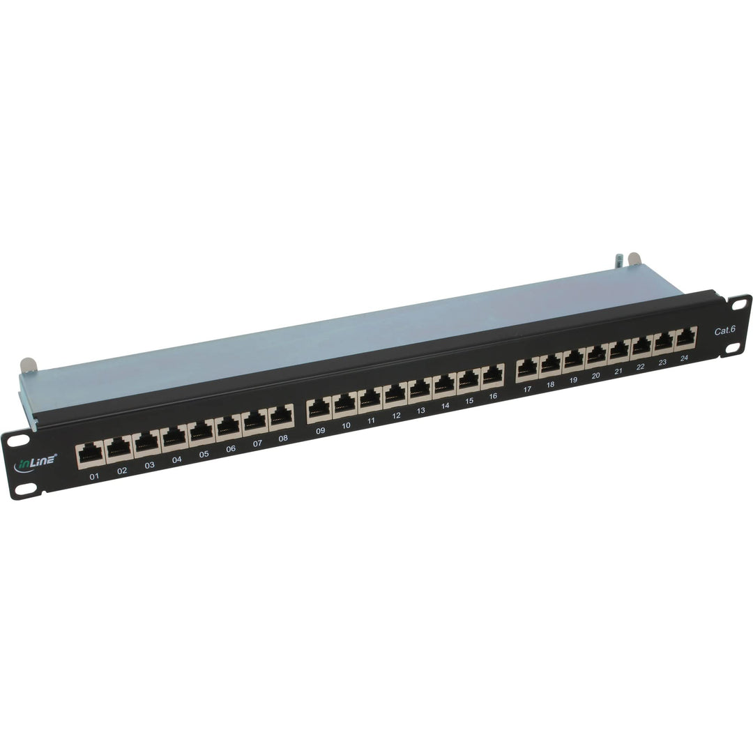 InLine 76224S Patchfeld Cat.6 24-fach, 48,26cm (19"), 1HE, schwarz, RAL9005
