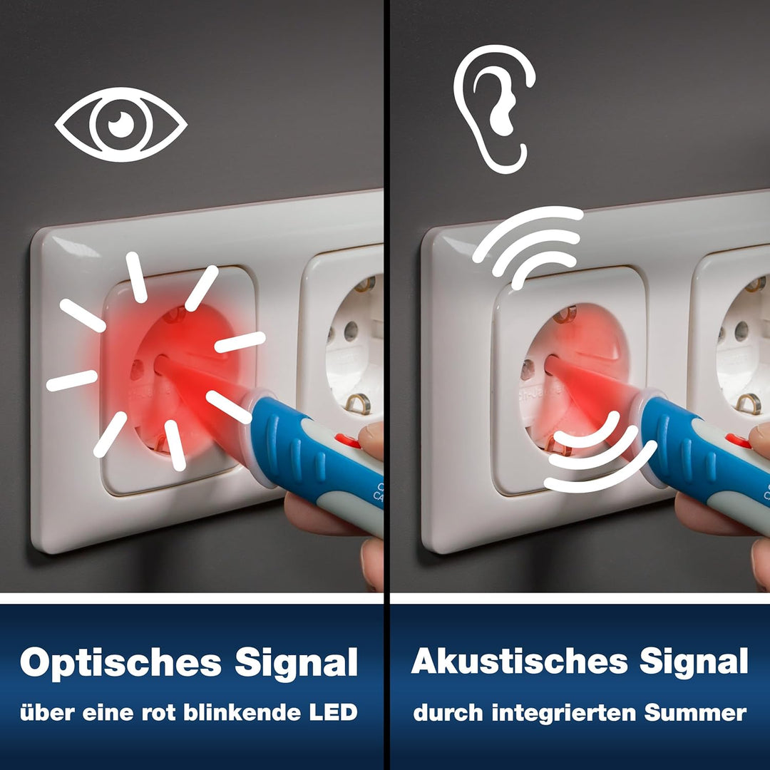 PeakTech 1030 AC Spannungsprüfer berührungslos [+LED Signal Lampe & Vibration] 50-1000 V AC Betriebs