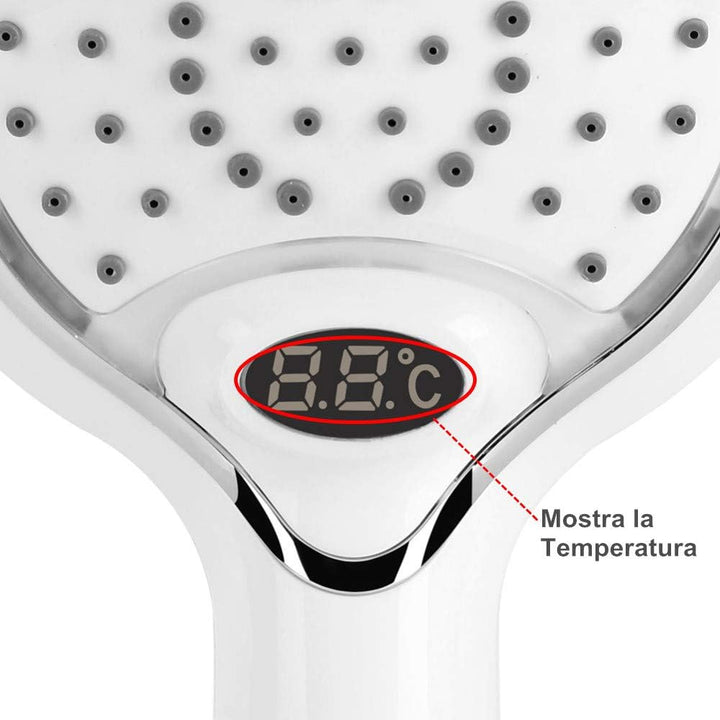 3 Farbe LED Handheld Dusche Spray Kopf mit Digitale Temperaturanzeige, Wasser Flow Powered ABS Chrom