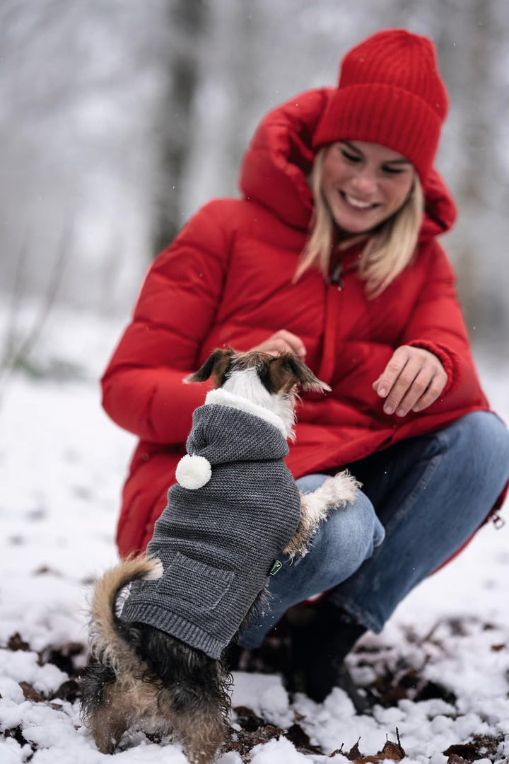HUNTER RÖGLA Hundepullover, Strickpullover, weich, mit Kapuze, 25, grau grau 25, grau 25