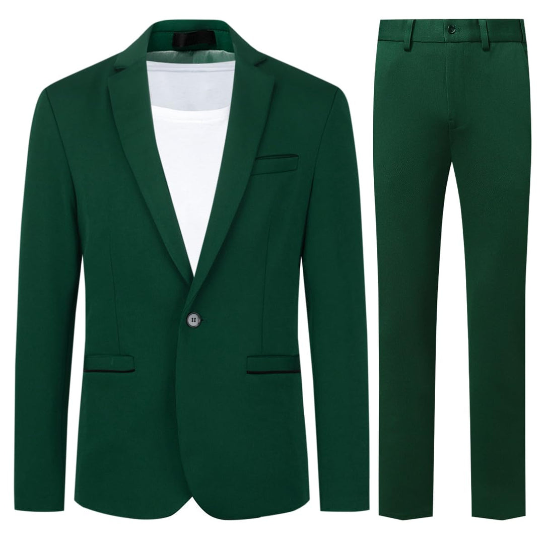 Allthemen Herren Anzug Stretch 2 Teilig Herrenanzug Slim Fit Business Hochzeitsanzug 1 Knopf für Män