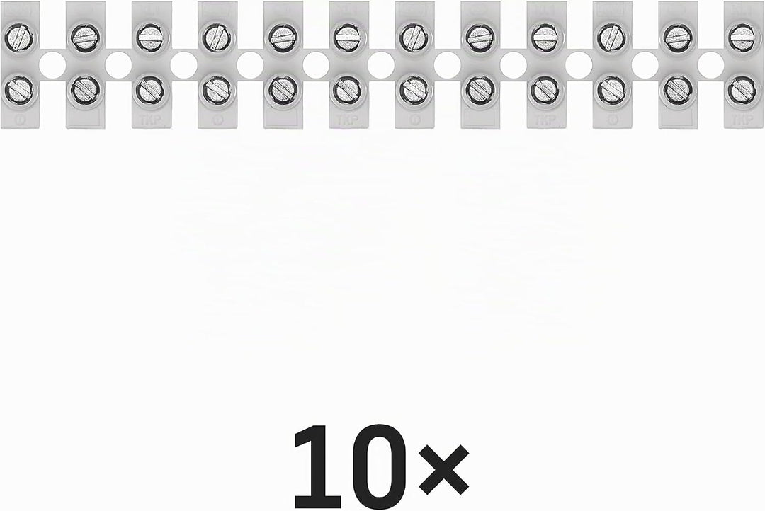 EMOS 10er Pack Anschlussklemme für 1,5 mm² - 6 mm² Draht, 10x Riegel mit 12 Stück, 450 V~/41 A, weis