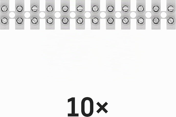 EMOS 10er Pack Anschlussklemme für 1,5 mm² - 6 mm² Draht, 10x Riegel mit 12 Stück, 450 V~/41 A, weis