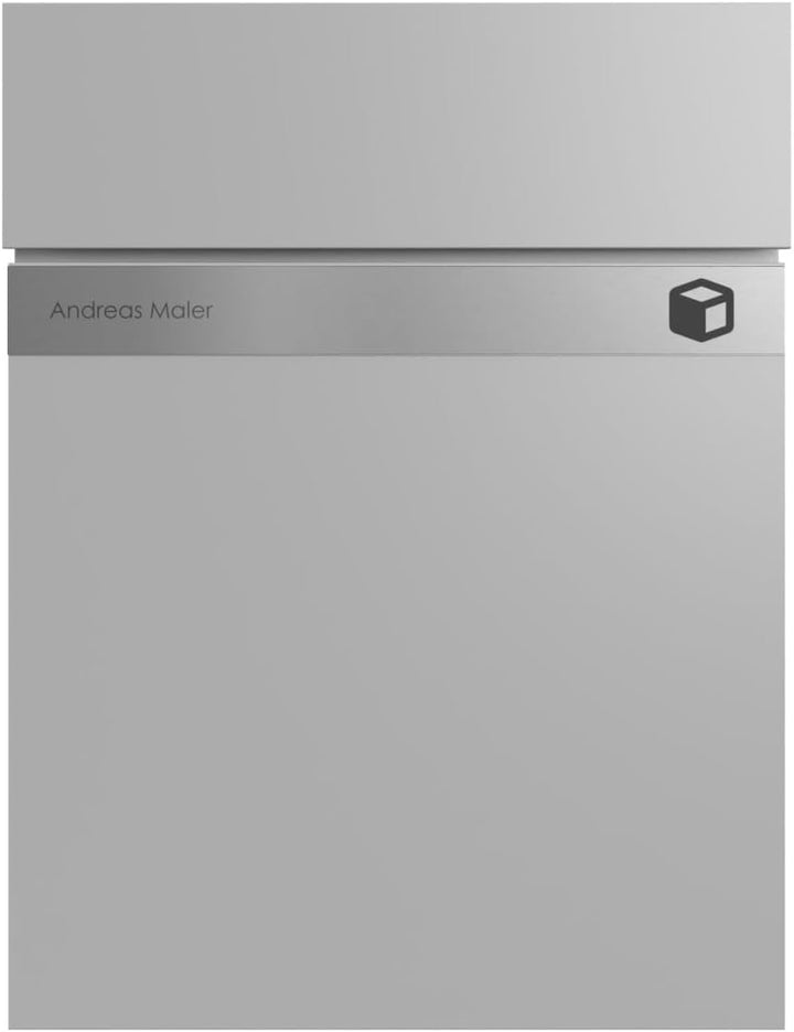 Design Aufputz Paketbox Kant Edition - Elegance 2 individuell mit Ihrem Namen (RAL 9007 graualuminiu