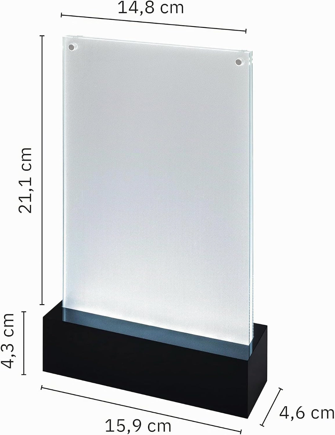 SIGEL TA422 Beleuchtbarer LED-Tischaufsteller für DIN A5, glasklar/schwarz, Acryl, DIN A5