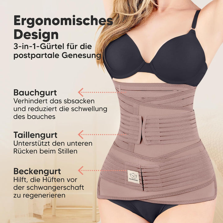 KeaBabies Revive 3 in 1 Postpartum Gürtel für Damen - Bauchgurt nach Geburt Kaiserschnitt, Rückbildu