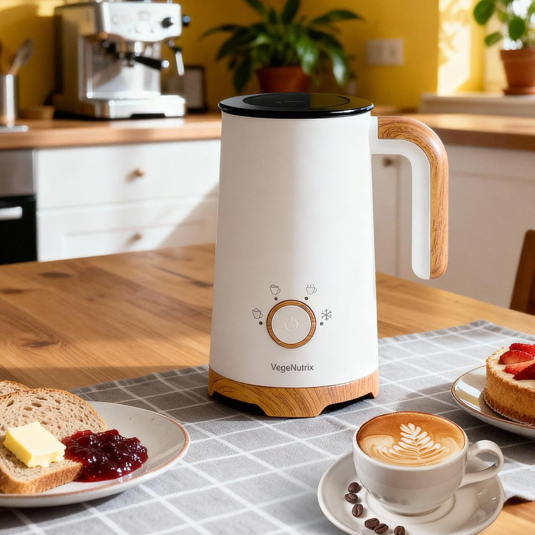 Elektrischer Milchaufschäumer, Automatischer Warm- und Kaltschaumbereiter und Milchwärmer (4-in-1) m