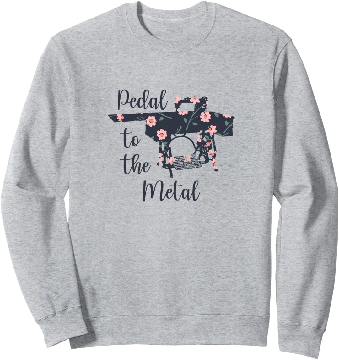 Pedal to the Metal Vintage Sewing Machine Floral Sweatshirt