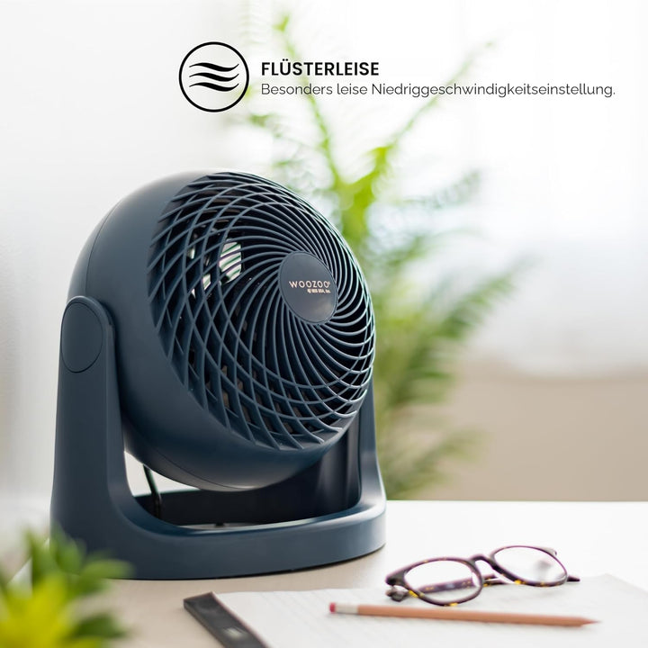 Iris Ohyama Woozoo, 23m², Ventilator, Blau, 3 Geschwindigkeiten, leise, Table Fan, Tischventilator,