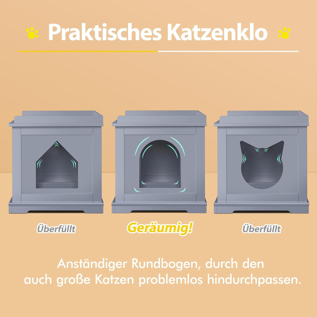 Yaheetech Katzenhöhle für Grosse Katzen Katzenschrank Holz Katzenhaus 75,5 x 51 x 52,5 cm Katzenbett