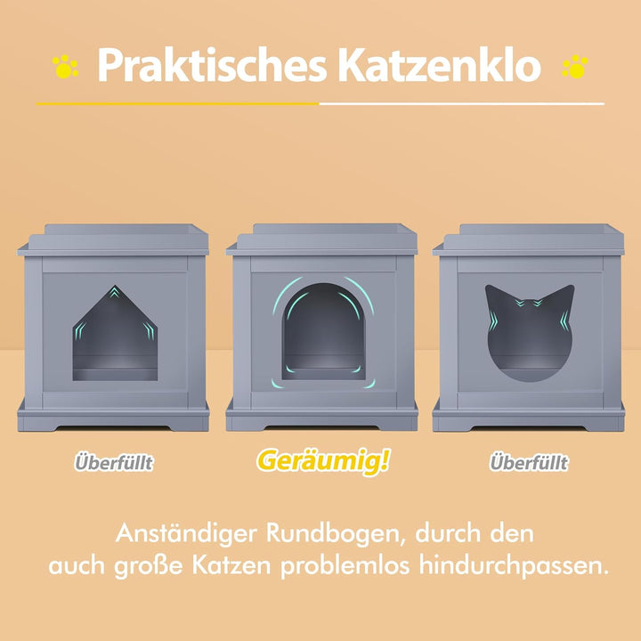Yaheetech Katzenhöhle für Grosse Katzen Katzenschrank Holz Katzenhaus 75,5 x 51 x 52,5 cm Katzenbett