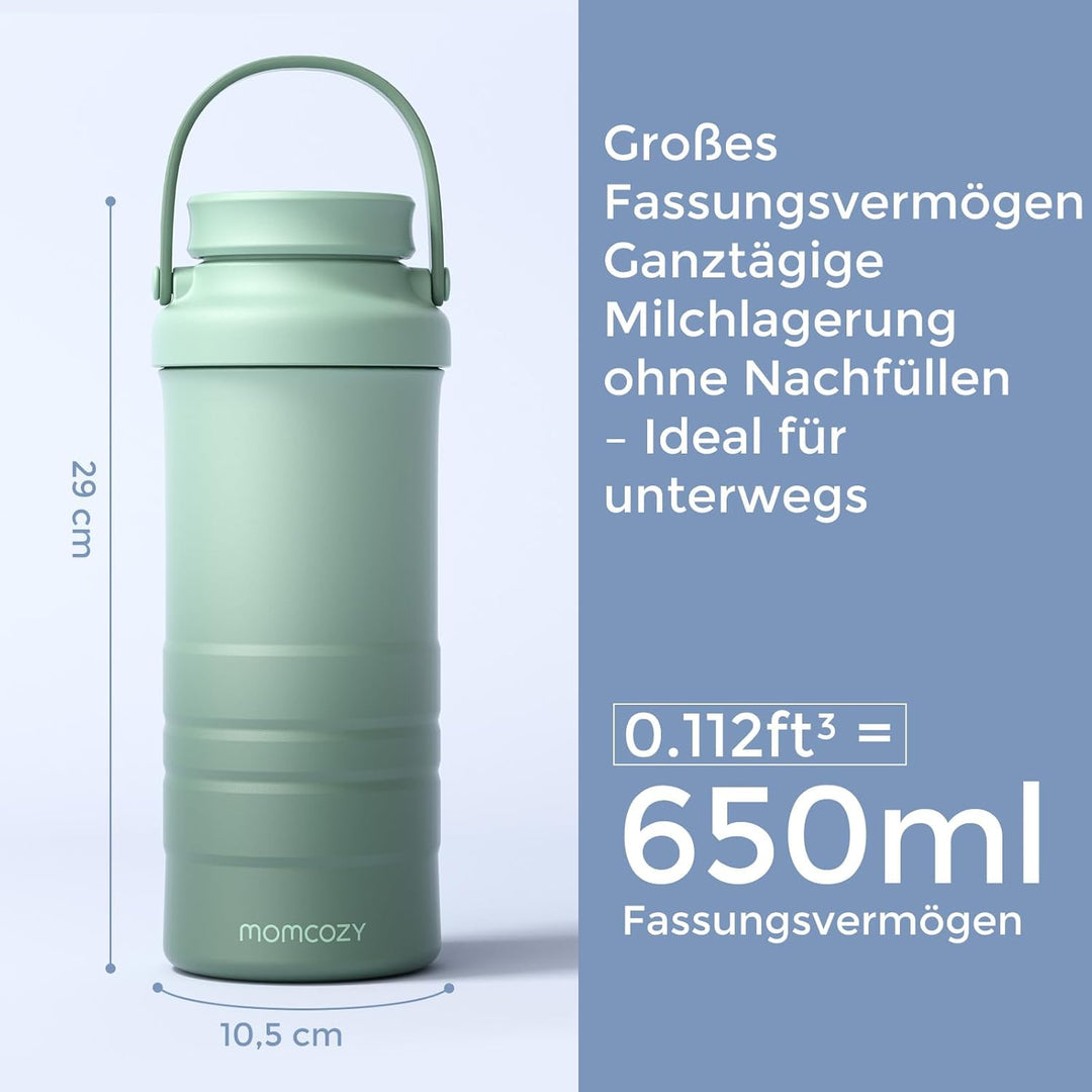 Momcozy Tragbarer Muttermilchkühler für draussen (628 ml), 360°- langzeitige Gesamtkühlung, grosser