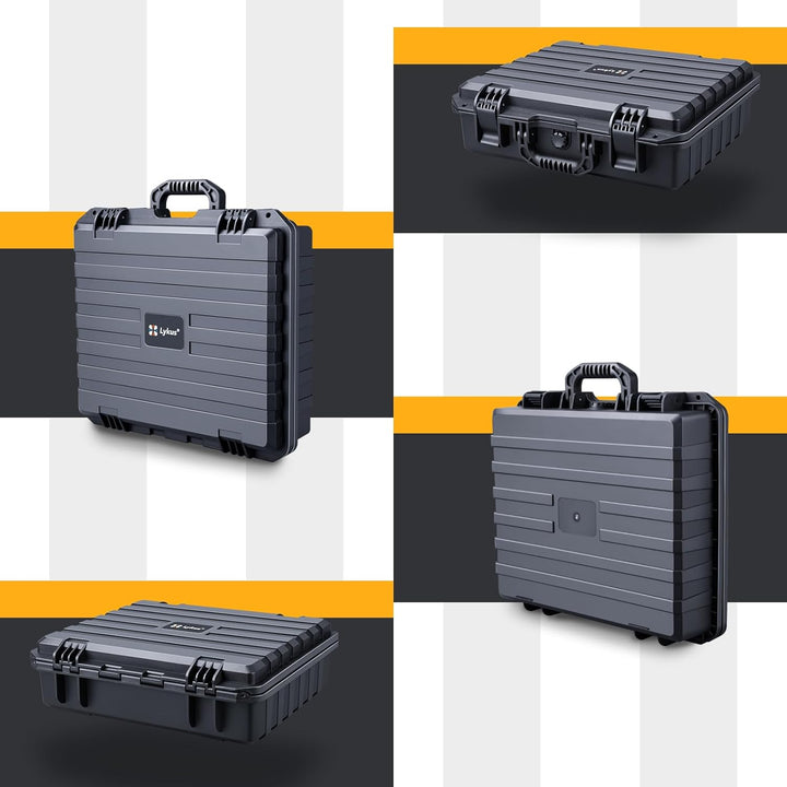 Lykus HC-4010 Wasserdicht Koffer mit anpassbarem Schaumstoff, Innengrösse 40,7x33,6x11,7 cm, geeigne