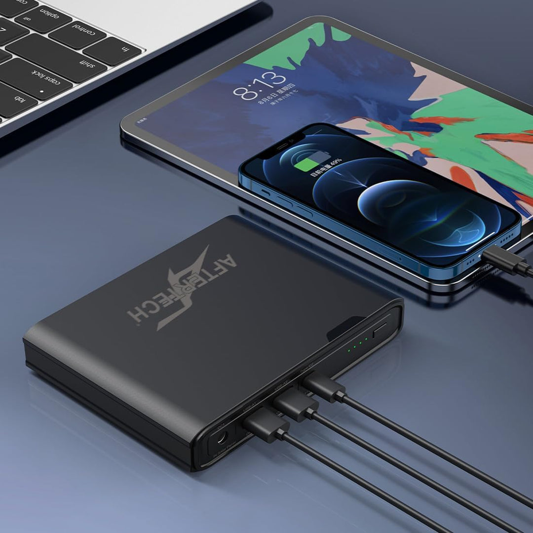 AFTERTECH Mini USV Powerbank Lithium Batterie 12V 6700mAh USBC Photovoltaik Eingang E2D3, 12v 6700mA