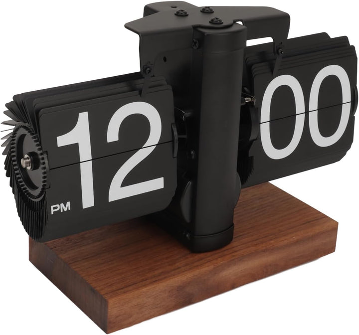 VBESTLIFE Flip-Tischuhr, Retro-Vintage-Auto-Flip-Tischuhr, Batteriebetriebene Uhr mit Grosser Zahl f