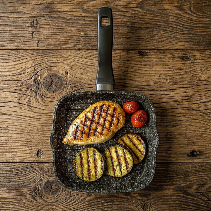 STONELINE® Grillpfanne 16 x 16 cm, mit 2 Ausgüssen 16 cm Classic, 16 cm Classic