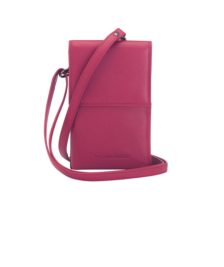 Handy Umhängetasche mit Karten- und Sichtfach, handgemacht aus 100% Echtleder, Crossbody Schultergur