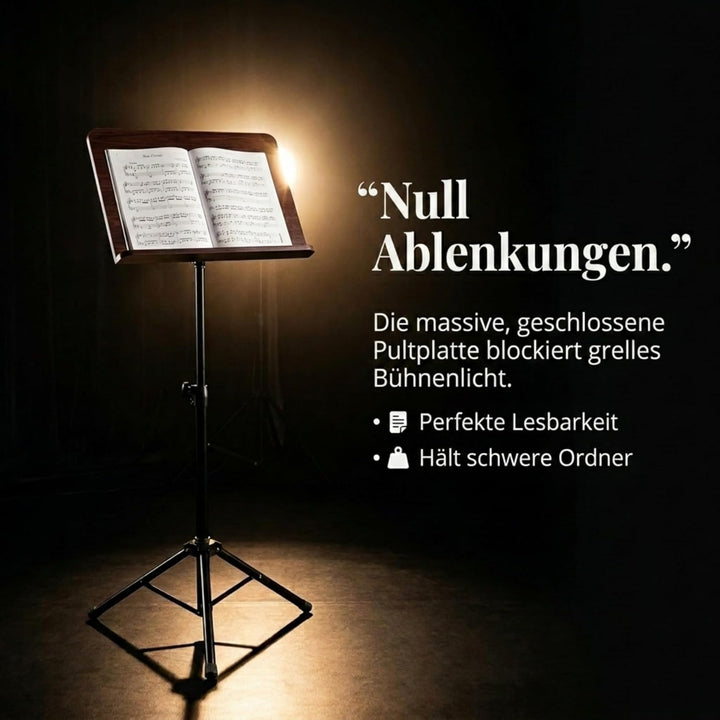 Classic Cantabile Orchesterpult Rosenholz - Robustes Stativ mit grosser Notenablage - Edle Optik in