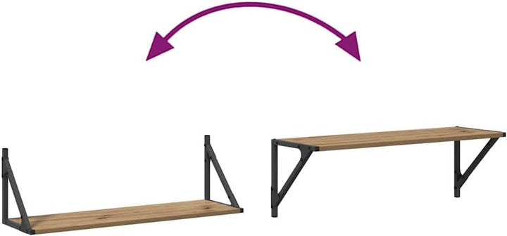 vidaXL Wandregale 2 pcs Artisan-Eiche 80 x 25 x 25,5 cm Holzwerkstoff, Stylische Wohnzimmerregale, l