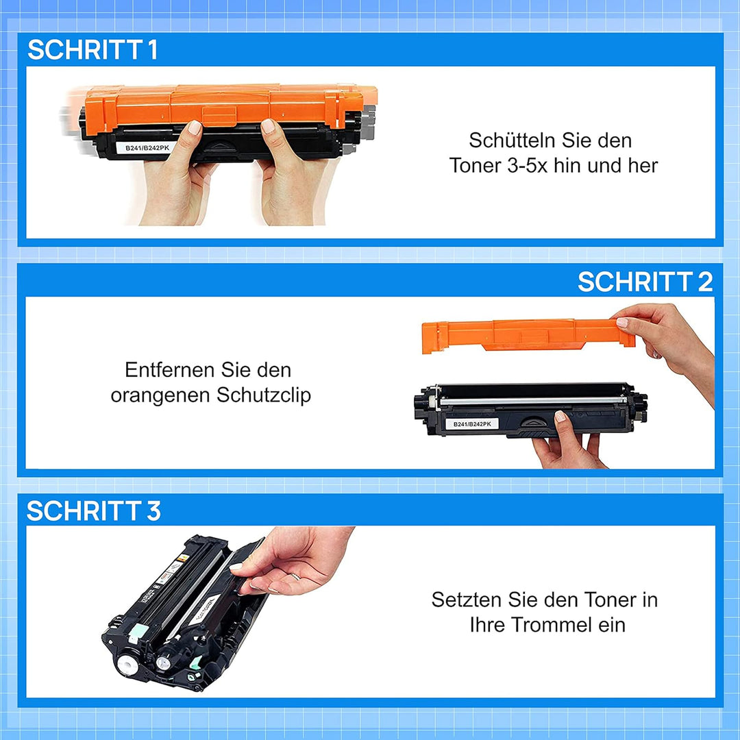 5er-Pack Bubprint Kompatibel Toner als Ersatz für Brother TN-241 TN-245 für MFC-9332CDW DCP-9022CDW