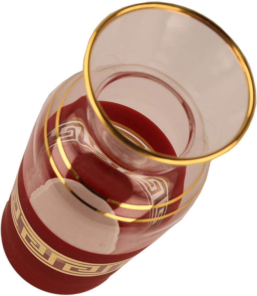 Ilm Verlag Zamzam Set aus Glas mit edlem Design (Bordeauxrot), Bordeauxrot