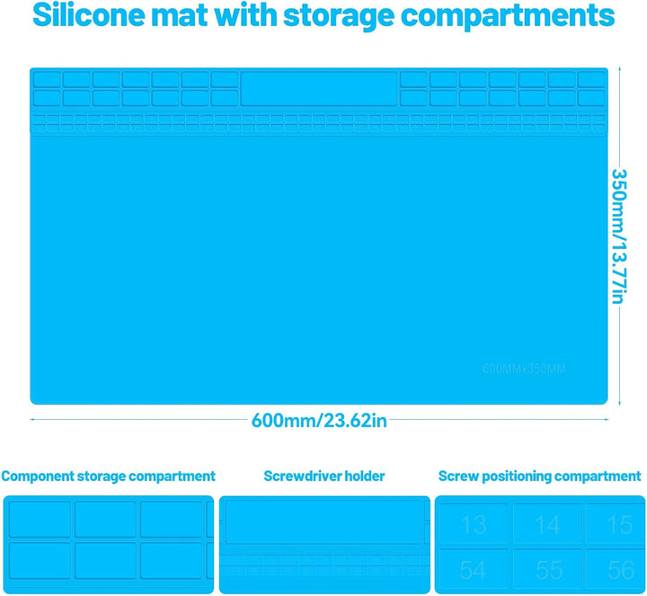 Lötmatte Silikon Extra Gross 60 × 35cm Antistatische Reparatur Matte Silikonmatte Arbeitsmatte Werks