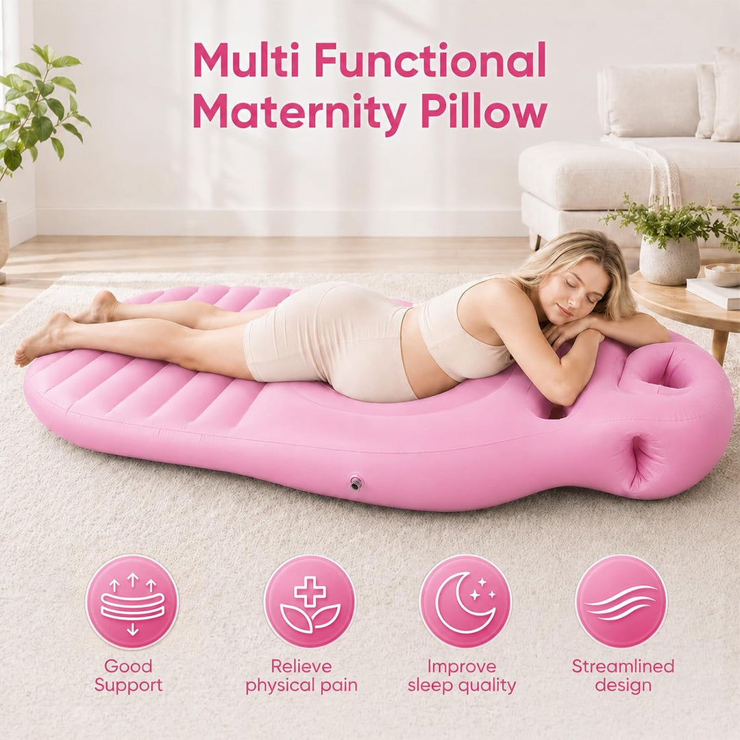 Aufblasbares Schwangerschaftskissen, Yogamatte Für Schwangere Mit Loch, Bequeme Beflockte Luftbett f
