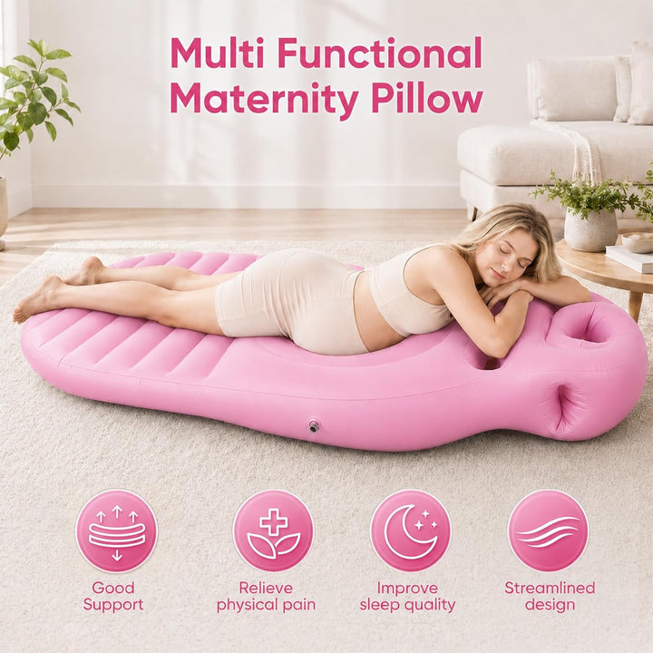 Aufblasbares Schwangerschaftskissen, Yogamatte Für Schwangere Mit Loch, Bequeme Beflockte Luftbett f