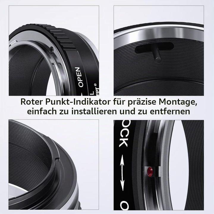 K&amp;F Concept Objektivadapter FD-L Manueller Fokus Kompatibel mit Canon FD &amp; FL 35mm Objektiv auf L Mo