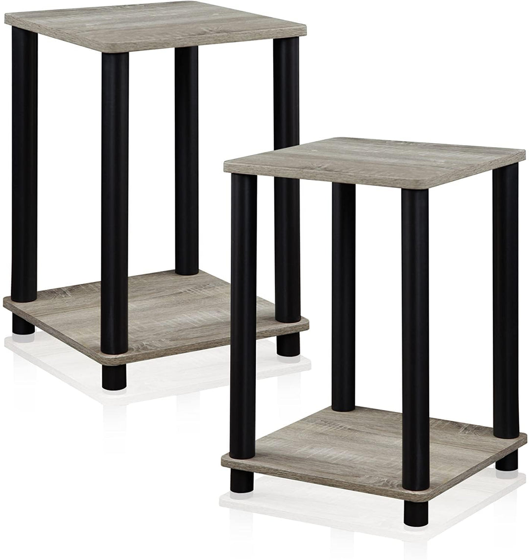 Furinno Haydn Beistelltisch, holz, Französische Eiche Grau/Schwarz, 34.04 x 34.04 x 50.8 cm Französi