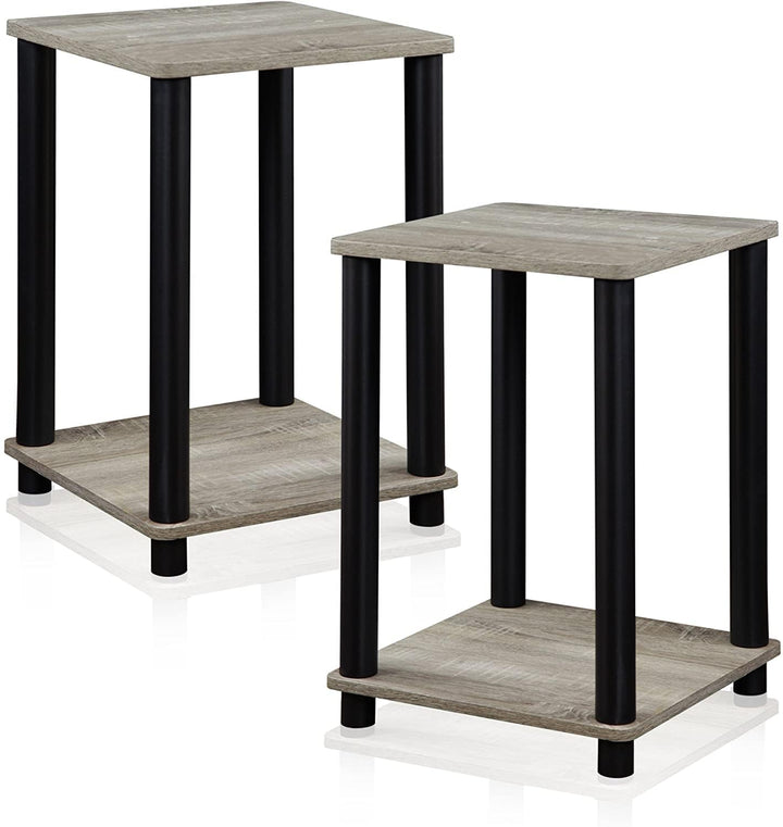 Furinno Haydn Beistelltisch, holz, Französische Eiche Grau/Schwarz, 34.04 x 34.04 x 50.8 cm Französi