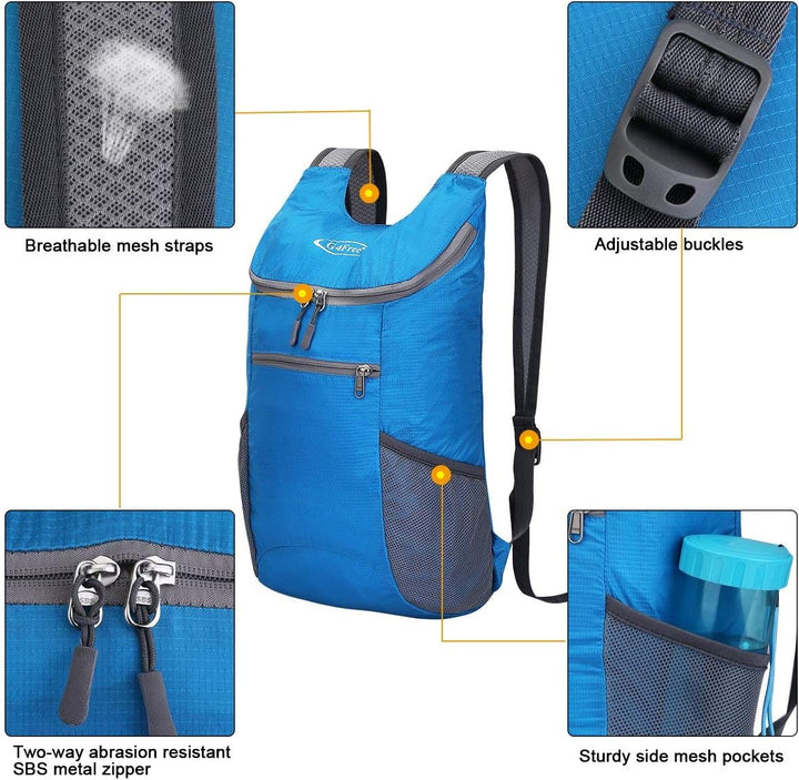 G4Free Ultraleichter 11 l kleiner faltbarer Rucksack für Reisen, Wandern, Radfahren, Wandern oder Me