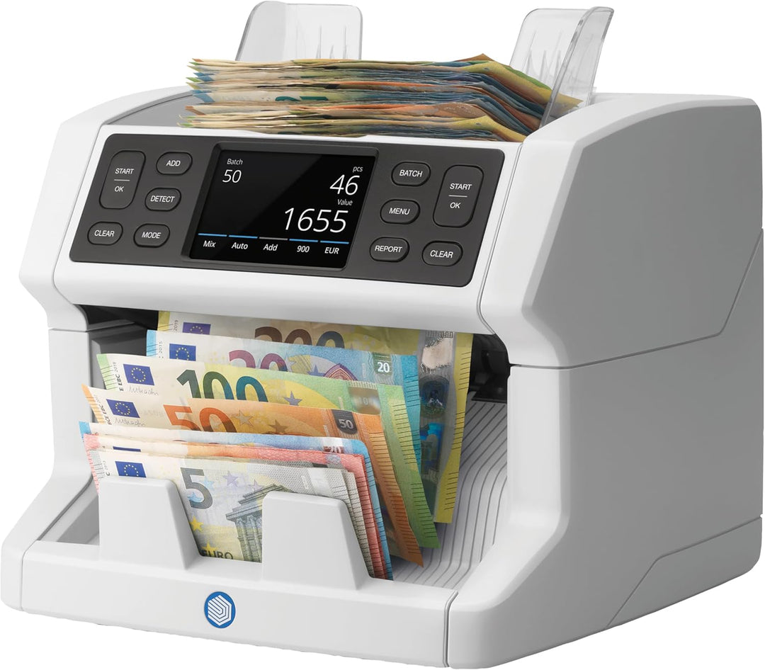 Safescan 2865-S Geldzählmaschine, Wertzählung für gemischte Banknoten - Banknotenzähler mit 7-facher