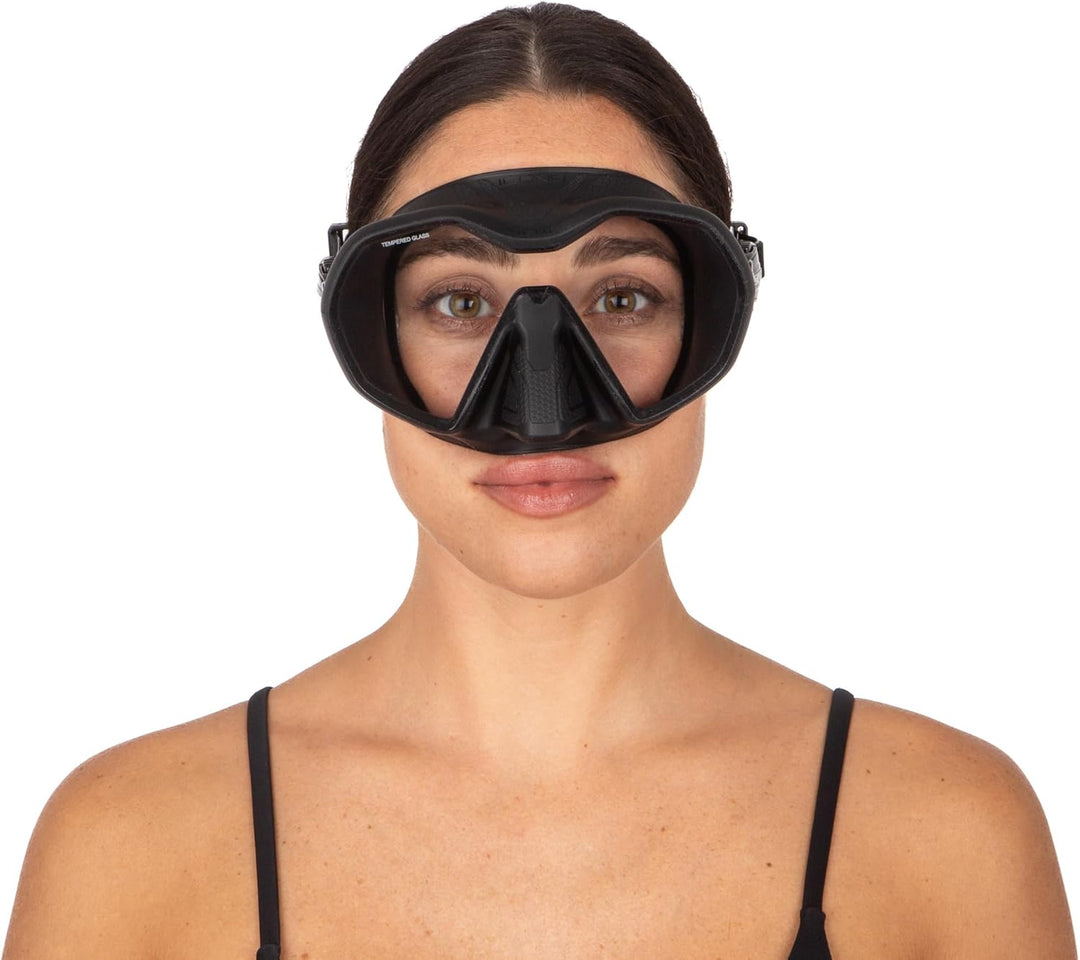 Seac Icona, rahmenlose Einglas-Tauchmaske, 100% Made in Italy Schwarz, Schwarz