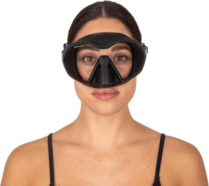 Seac Icona, rahmenlose Einglas-Tauchmaske, 100% Made in Italy Schwarz, Schwarz